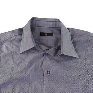 Z Zegna Shirt Mens XL Purple Houndstooth‎ French Cuffs City Ermenegildo Zegna